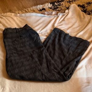 Plus Size Wide Leg Plaid Trouser